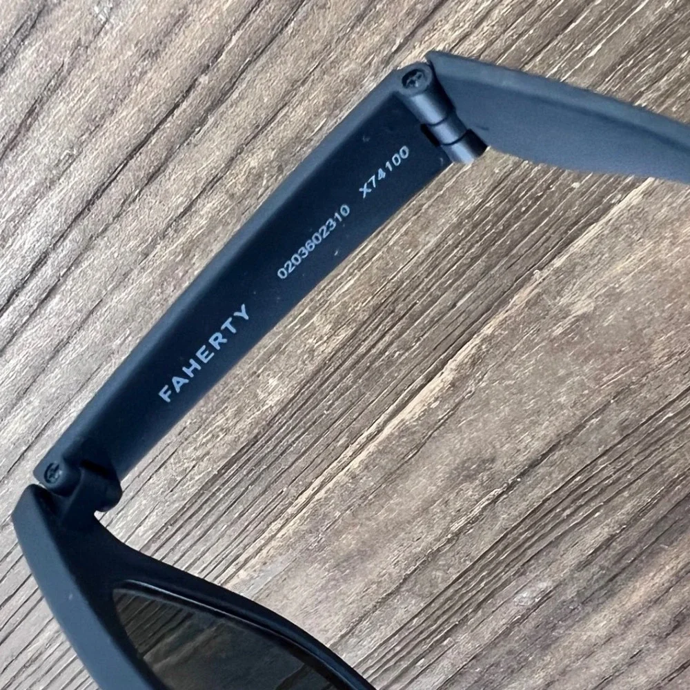Faherty All‎ Day Foldable Sunglasses Rubberized Black Solid NWT